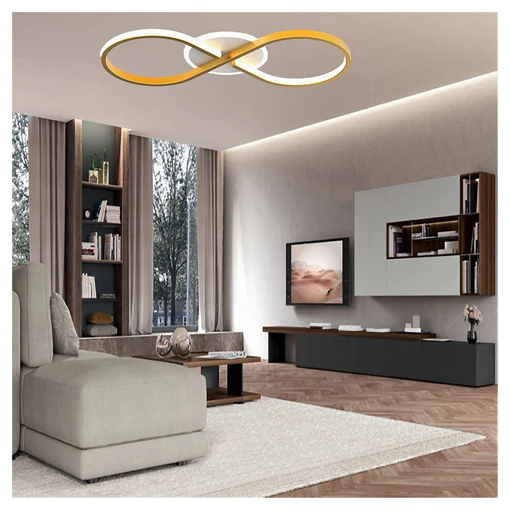 Moderno LED 22W Techo Luz trenzada Forma Infinita Forma Oro Luz Frío 6500k 71323