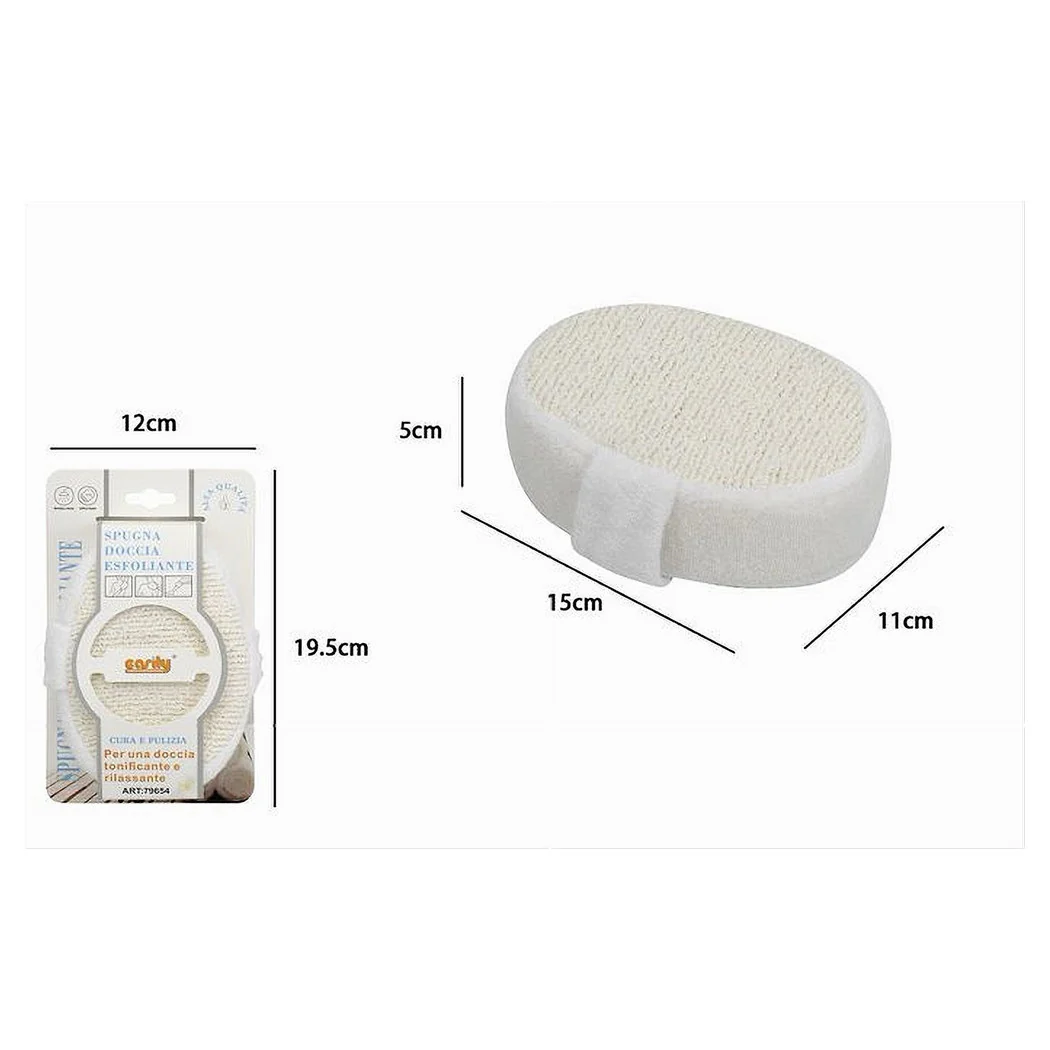 Ducha de esponja Exfoliadora Baño Scrub Scrub Cuerpo ovalado Cuerpo con banda blanca 79654