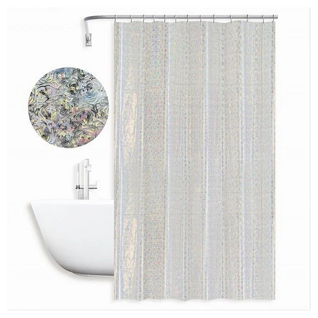 Cortina de ducha Bañera abstracta reflejada con 12 ganchos 240 x 180cm 87188