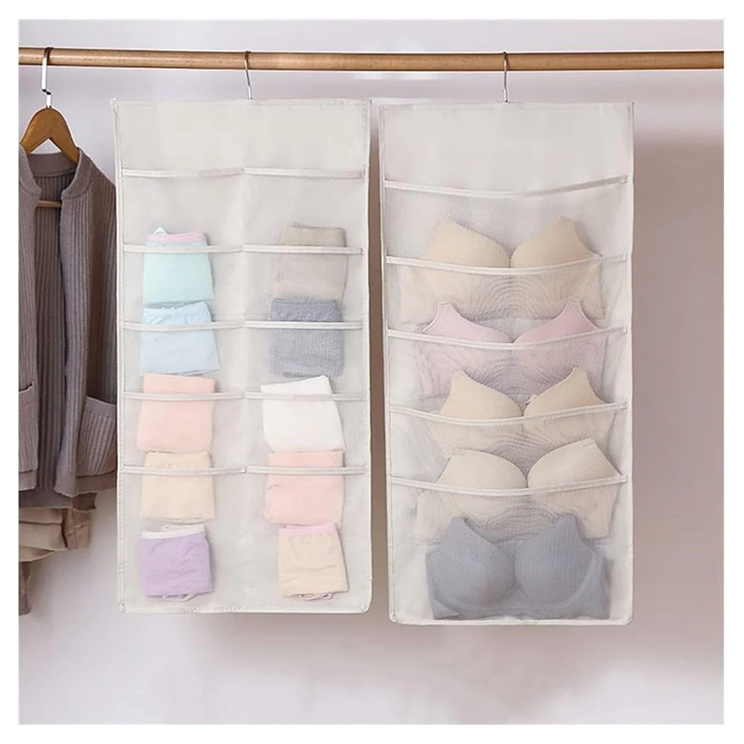 Bolso a prueba de pared Organizador de gabinete lavable con gancho de metal 30 bolsillos