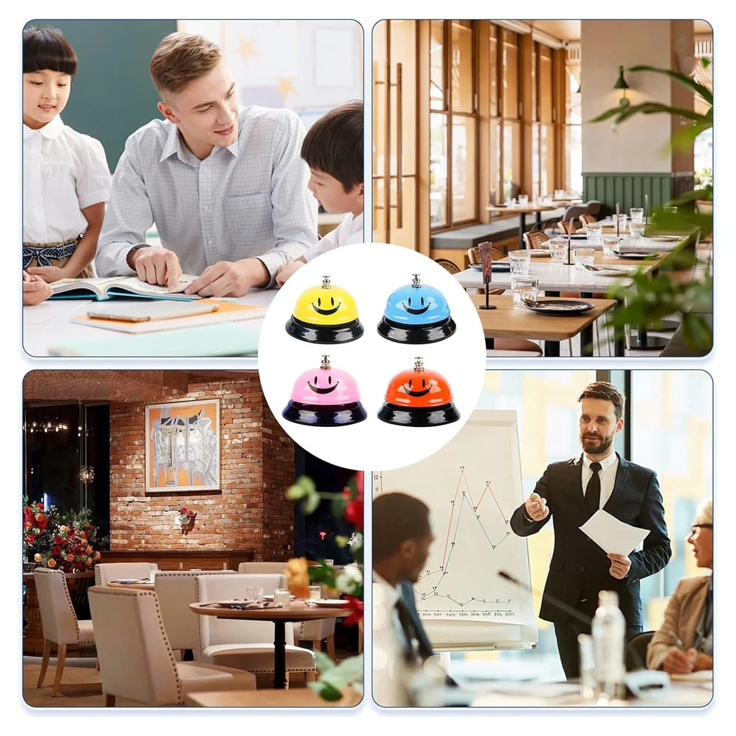 Campana de mesa en acero inoxidable llamada con sonrisa para hoteles Restaurantes