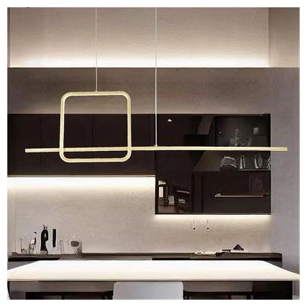 Suspensión LED araña 48W diseño cuadrado línea de oro IP20 COCINA LIGHT 6500K 33528