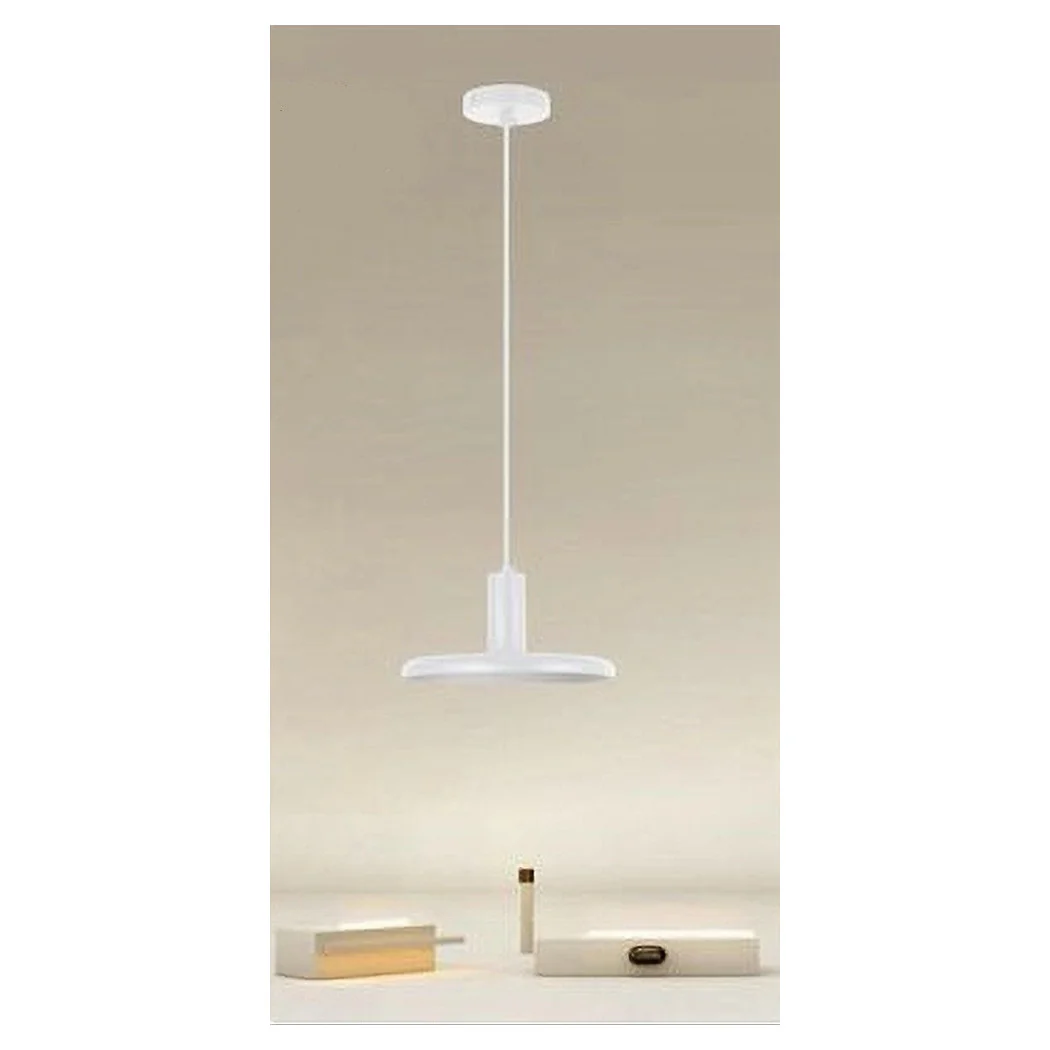 Lámpara colgante de diseño moderno con pantalla de hierro blanco E27 IP20 33740