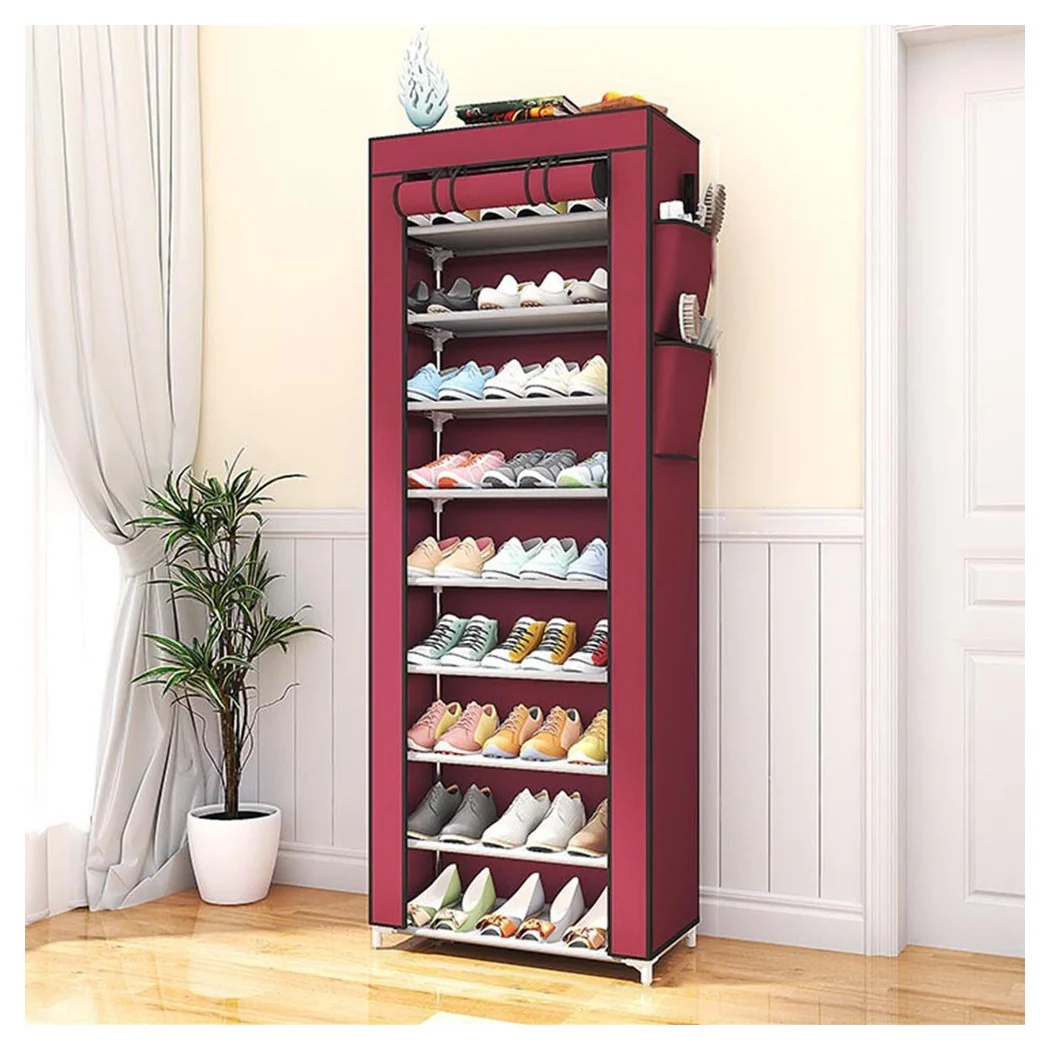 Tapa de zapatos de 10 plataformas de plataforma a prueba de polvo Organizador de la entrada de la entrada 58x30x158cm