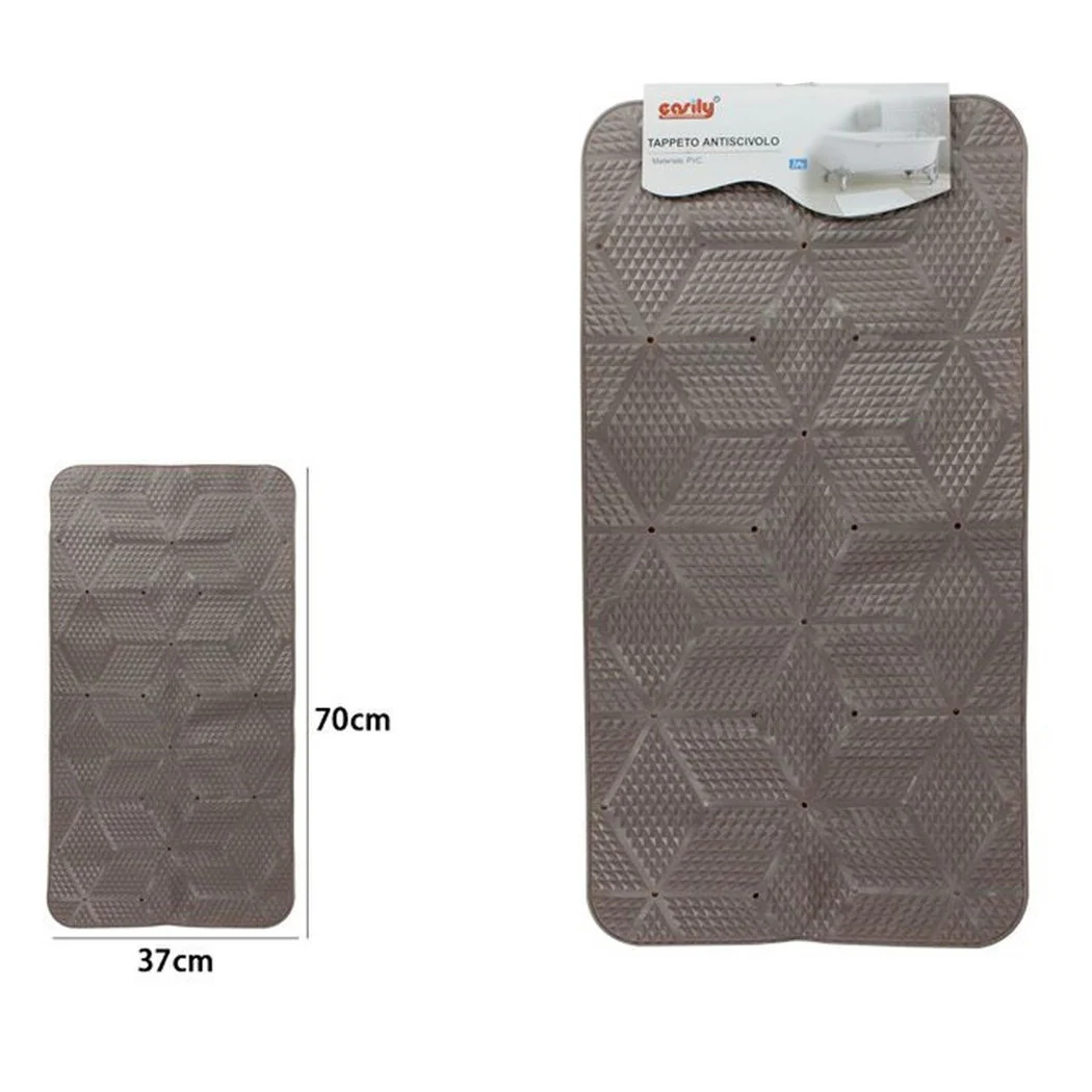 Alfombra antideslizante PVC para bañera Ducha de baño 70x37cm Efecto geométrico 59620