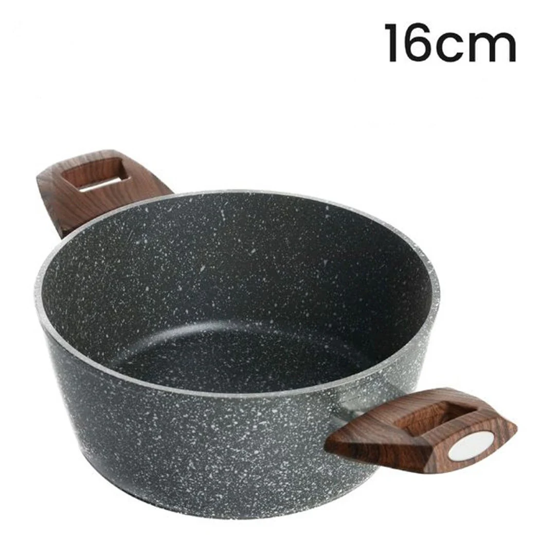 Cazuela con 2 ollas de madera resistente a los arañazos de madera para la inducción de Ø16 a 24cm