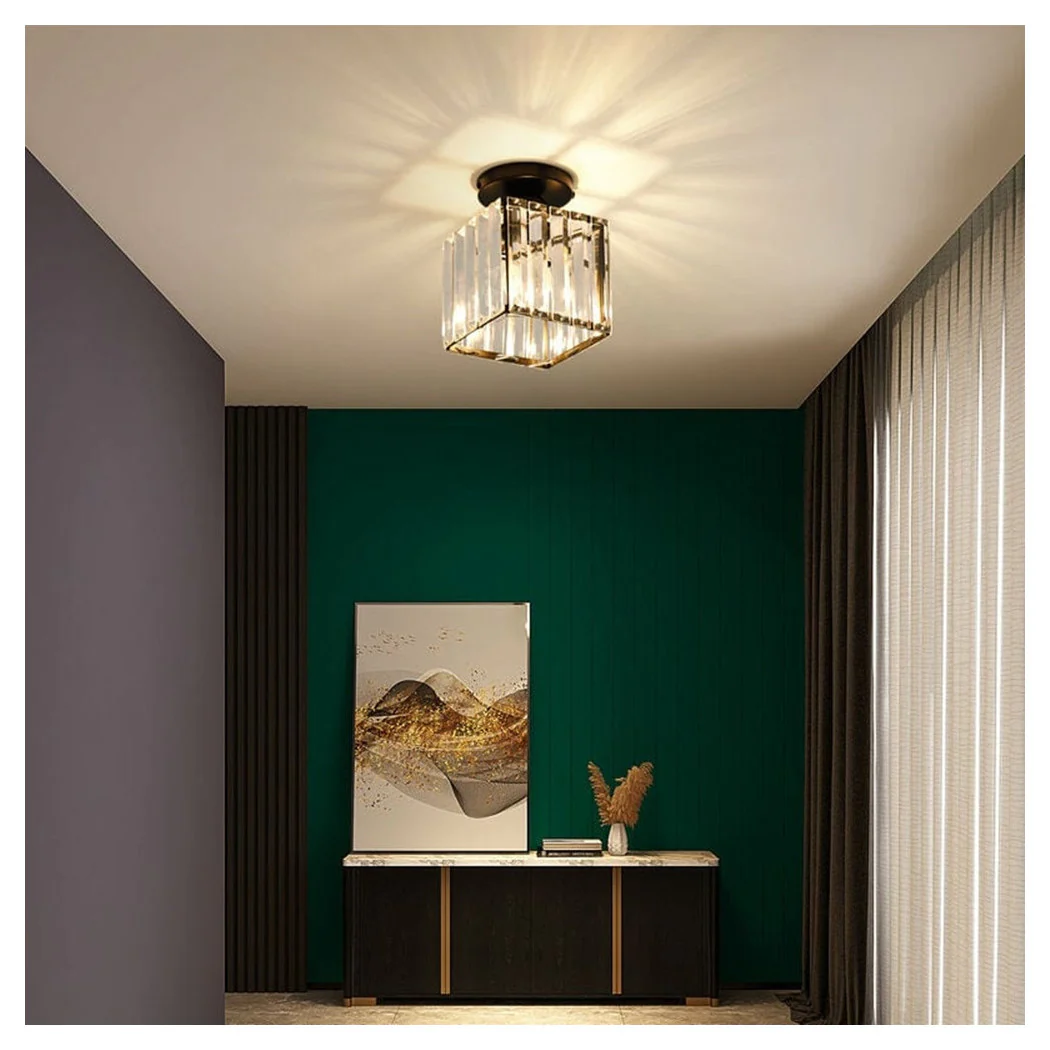 Techo Techo Cubo Cube Cubo Negro E27 Ataque en Crystal Elegant Design