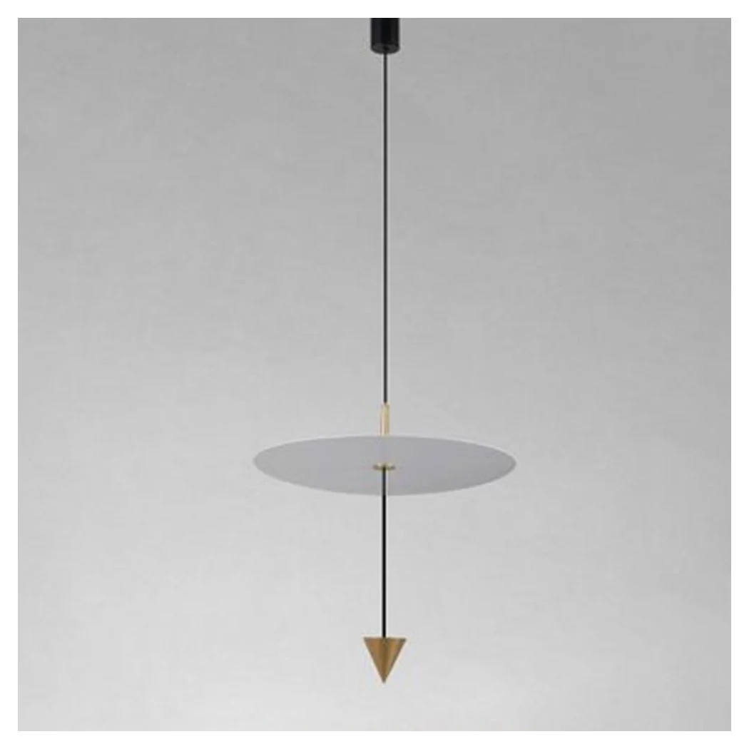 Lámpara colgante de la lámpara de 18W LED LED 6500K Disco blanco Ø42cm Cono de oro 33085