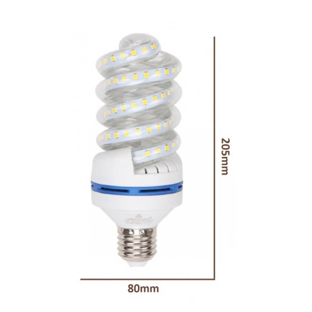 Bombilla LED E27 30W 2850LM TORTIGLIONE VORTEX ESPIRAL CUERTE FRÍO CALIENTE