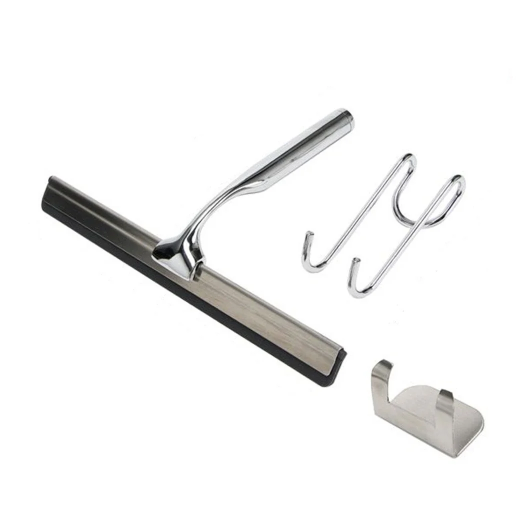 Set de limpiaparabrisas con ducha con caja de la pared de la colgadilla de doble colgador cromo 87834