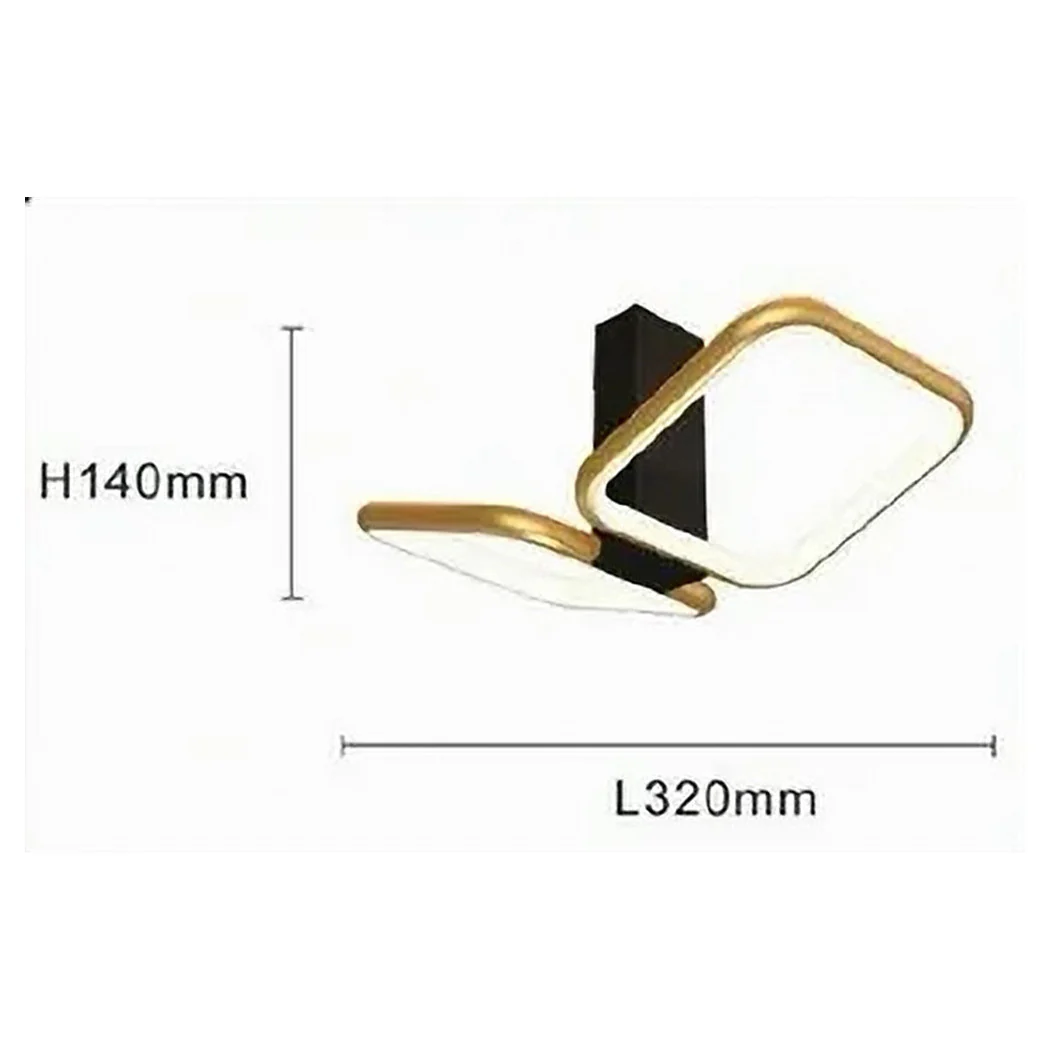 Techo LED de 20 vatios LED 2 Lámpara de techo de diseño moderno de oro cuadrado 50575