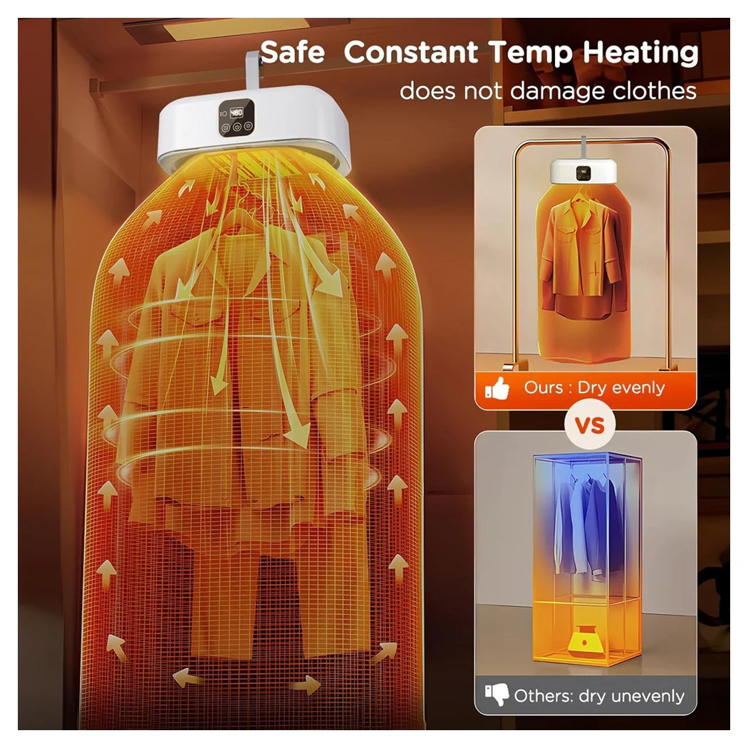 Secador portátil eléctrico con apagado automático Temporizador 1200W Aire caliente