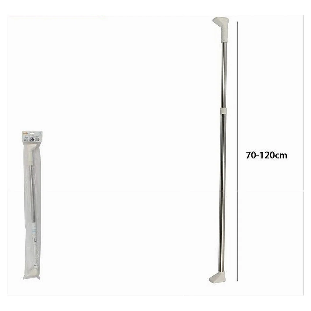 Barra telescópica de cortina de ducha de palillo 70-120cm de aluminio Piernas blancas 59796