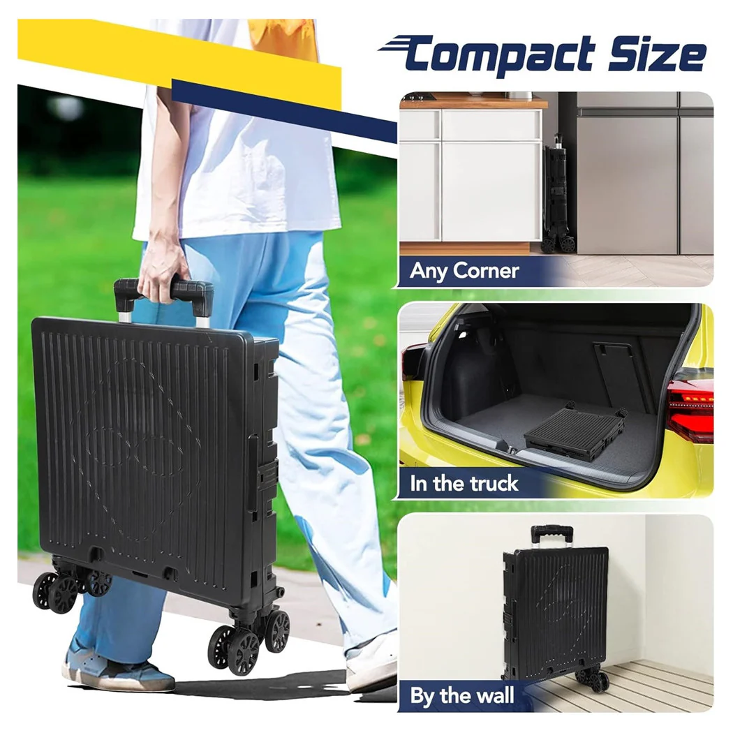 Carrito de compras multiusos Giras giratorias de gran capacidad plegable con freno