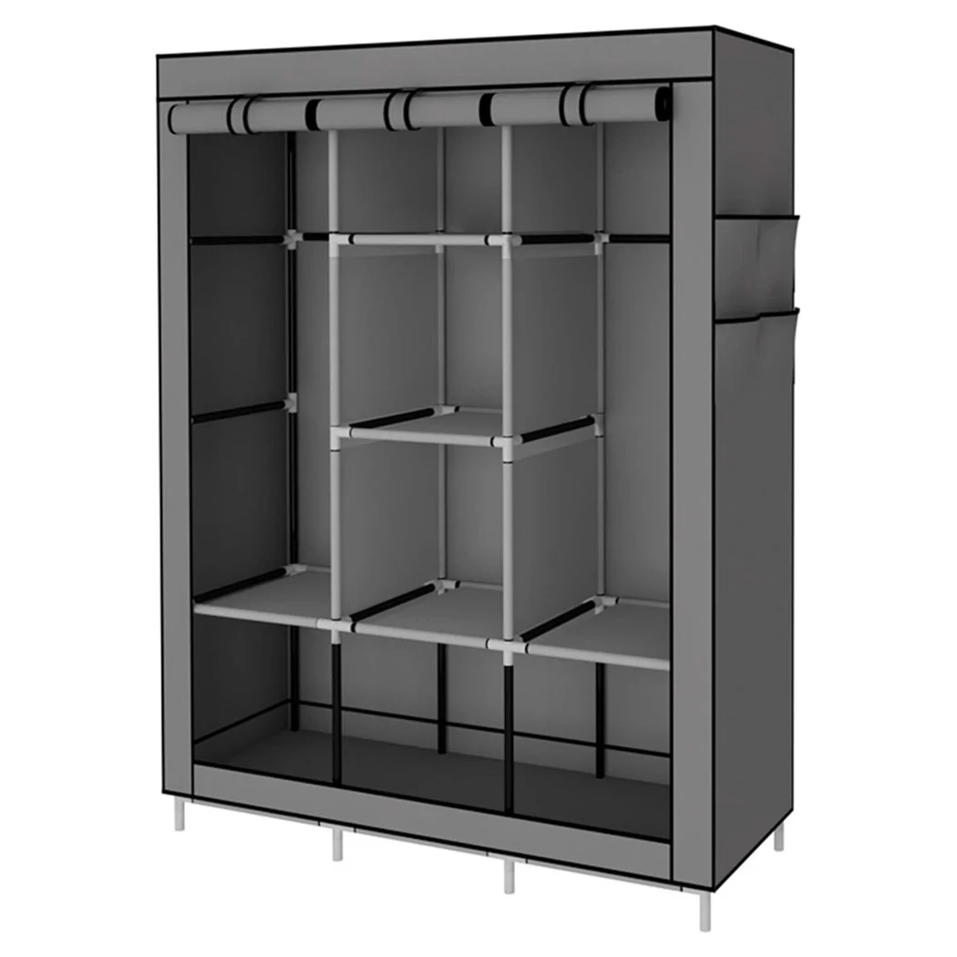 Ropa organizadora del gabinete en lienzo con 2 binarios SUBASTADORES SUSPENDIDOS 6 estantes