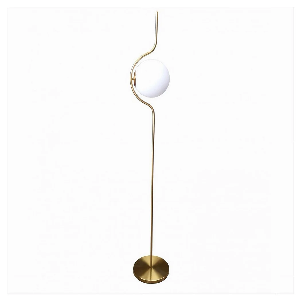 Lámpara de pie de oro con etiqueta de bola de cristal blanca E27 moderno diseño 33894