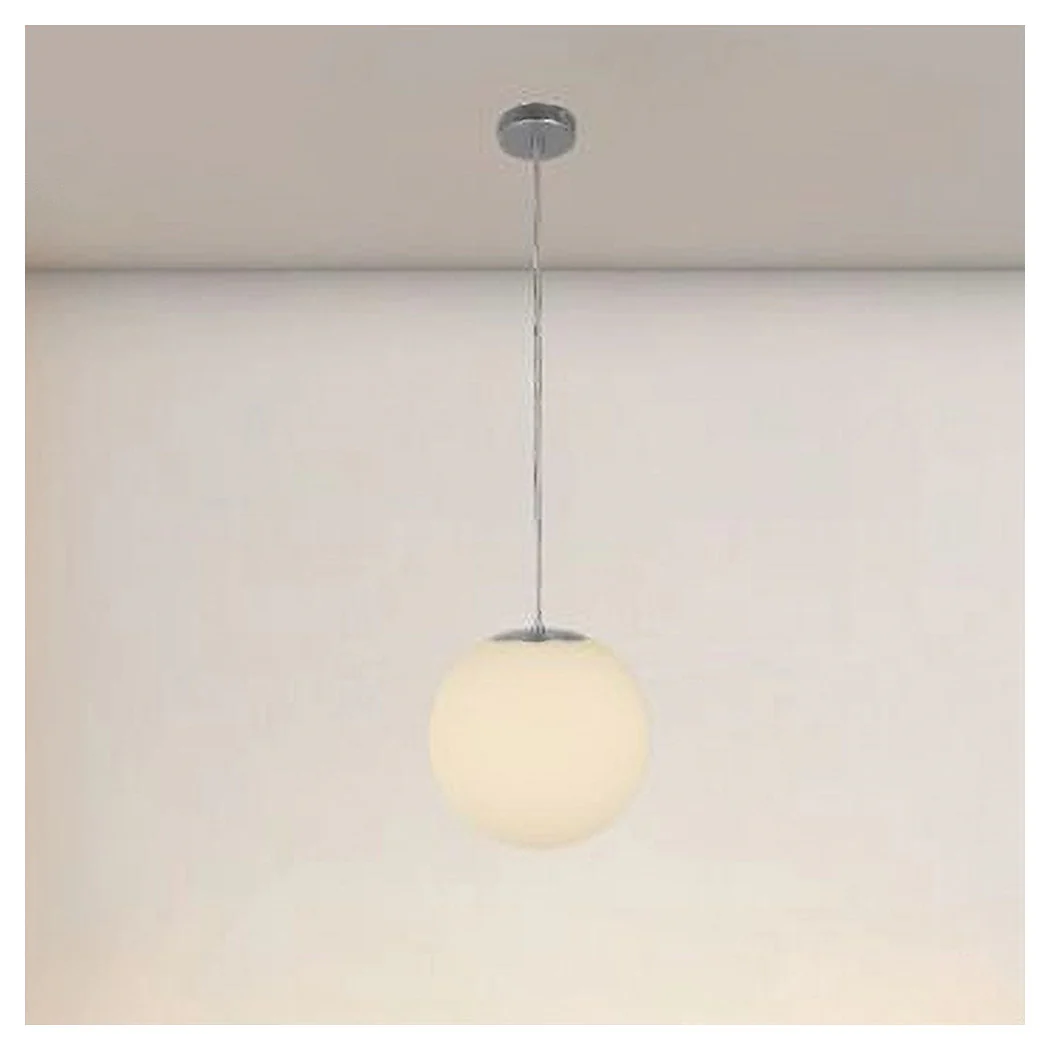 Araña colgante de plata con ataque de esfera de vidrio blanco E27 Minimal 33511