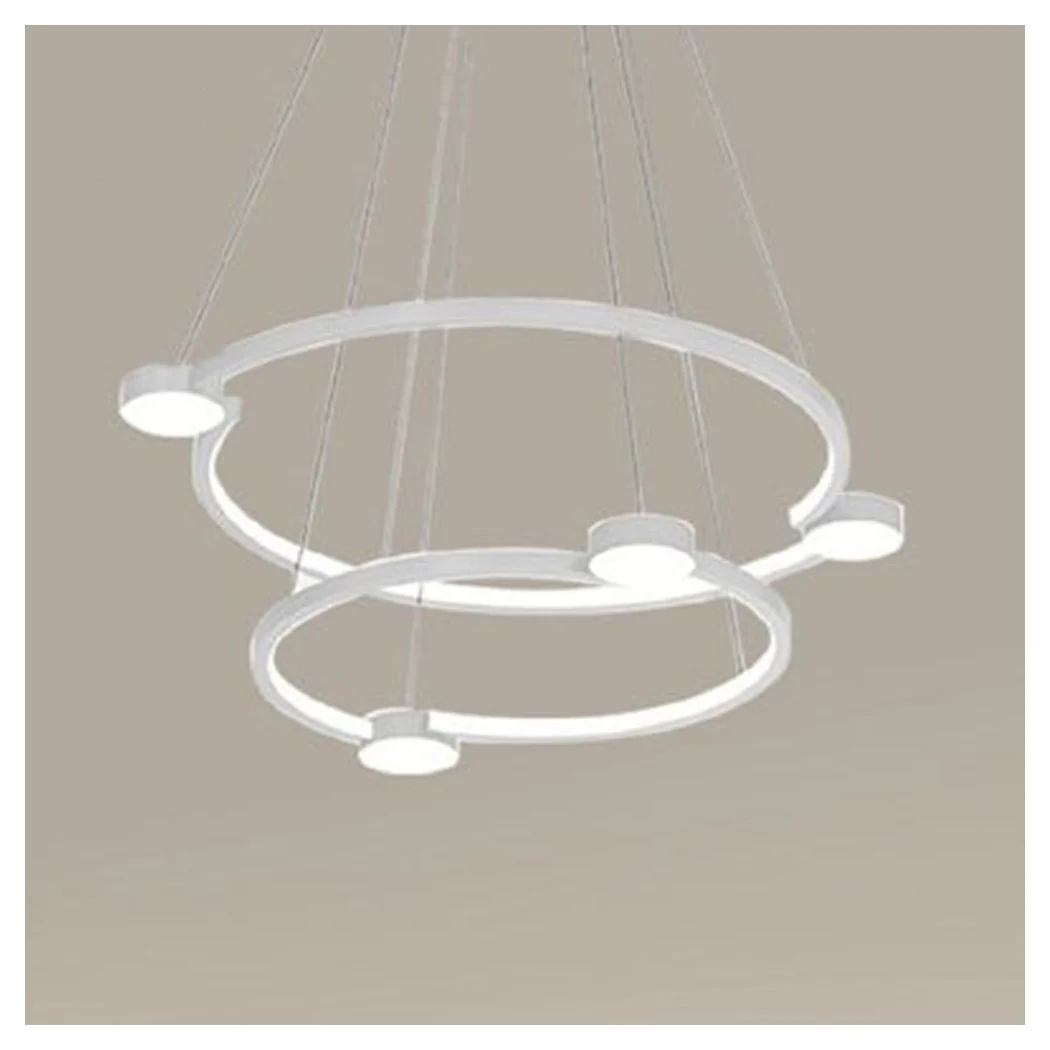 LED 60W 2 CERCHI CON TELECOMANDO DESIGN MODERN BIANCO 71101