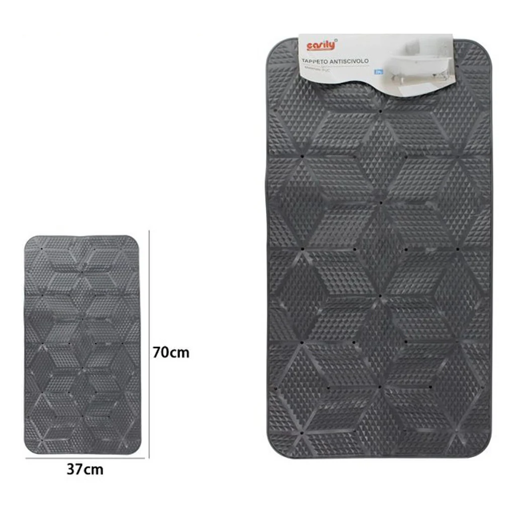 Ducha de bañera de alfombra de PVC antideslizante 70x37cm efecto geométrico 59621