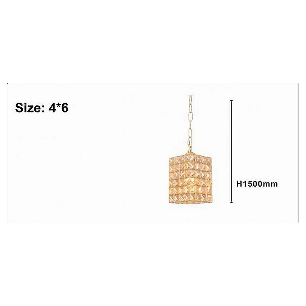 Cristales de araña suspendida rectangular Ataque de luz ligera E27 Gold 32316