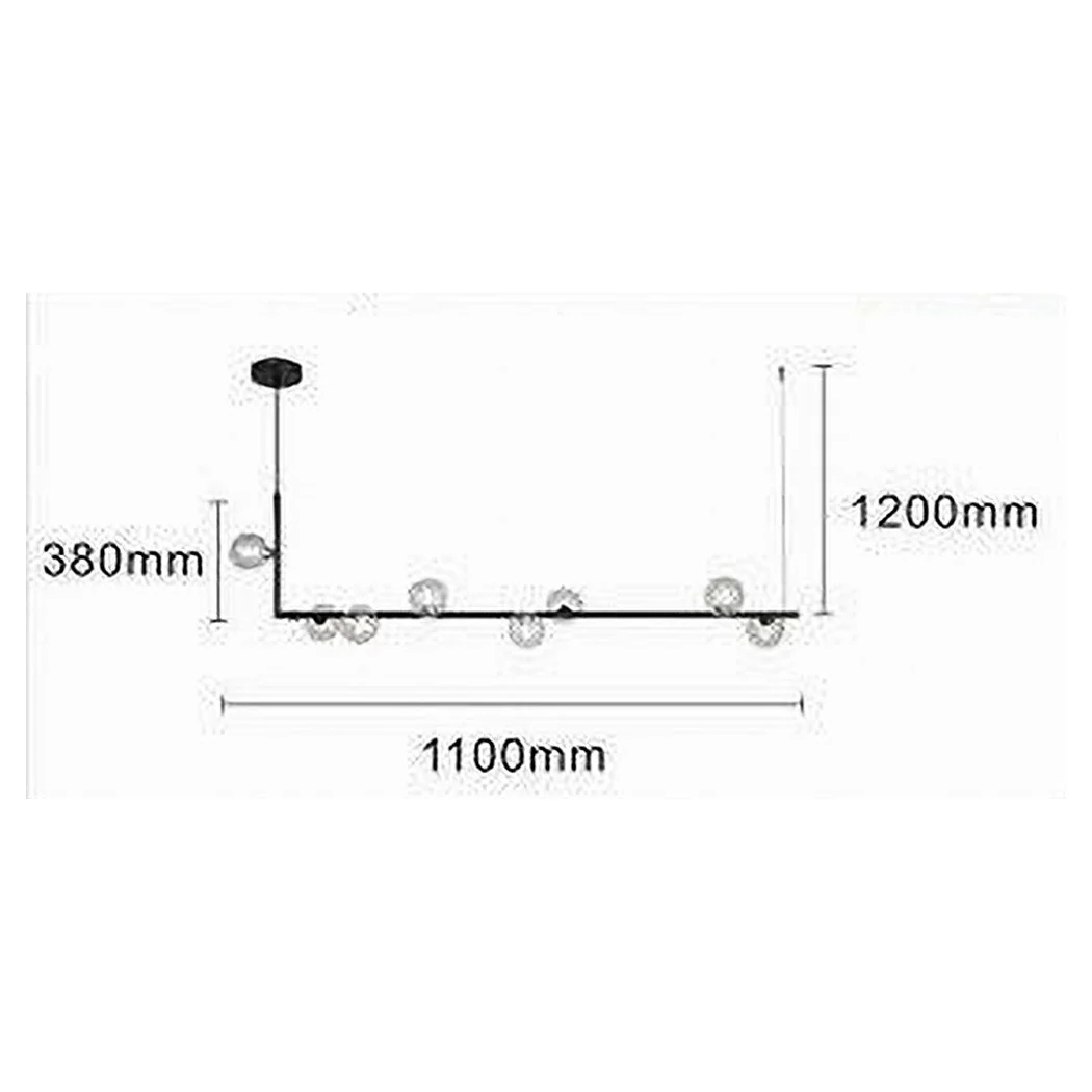 Araña 8 G9 Esferas en techo de metal en diseño moderno de metal negro 71621