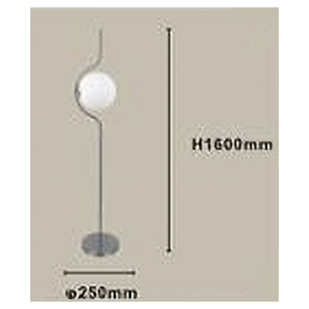 Lámpara de pie de plata con lámpara de placa de cristal blanca E27 moderno diseño 33900