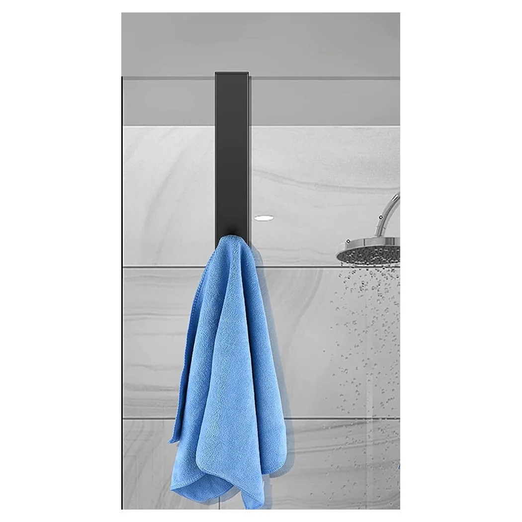 Hook para ducha Caja de baño Caballo de baño Baño 4x13.5 cm negro 87769