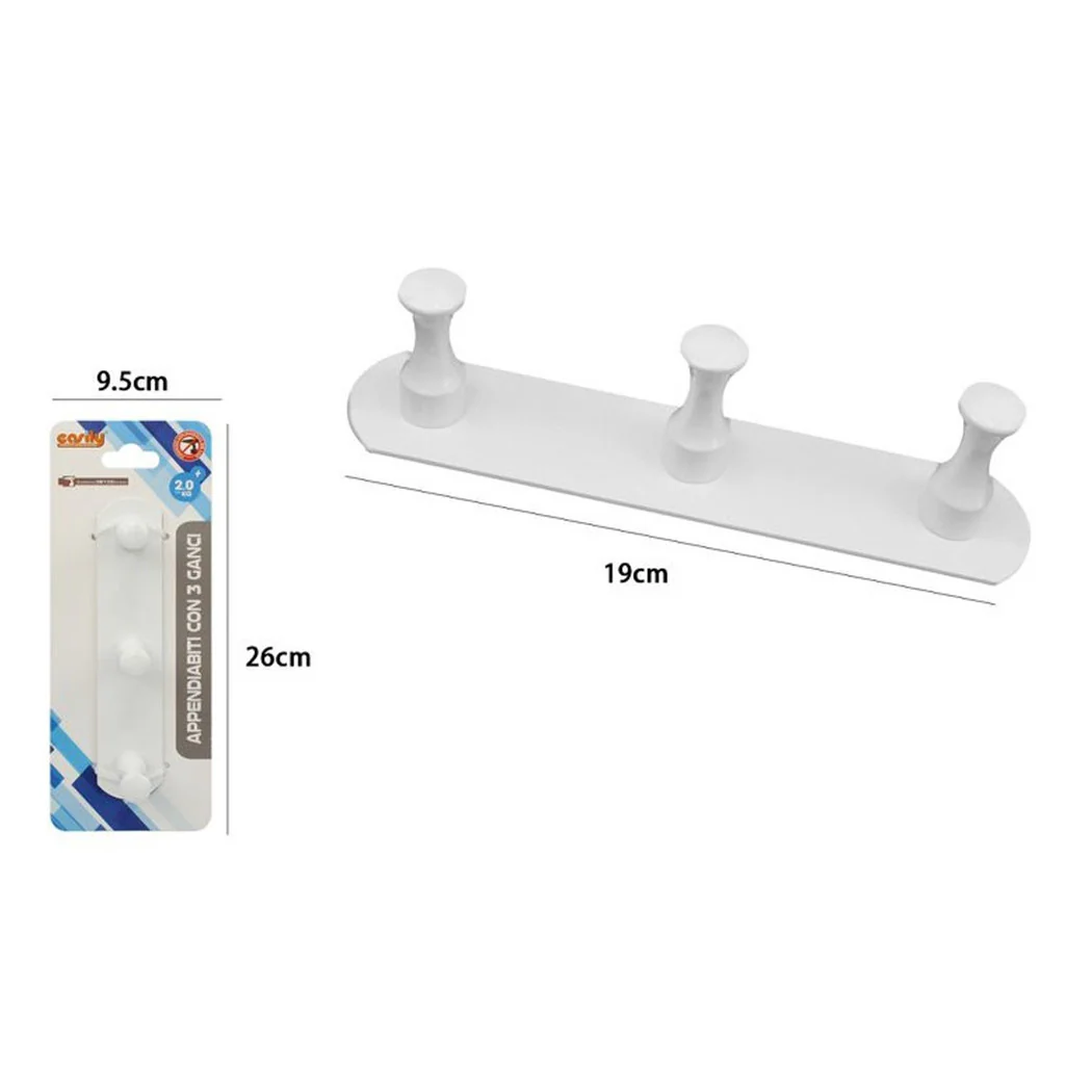 Percha con 3 ganchos blancos para baño de baño Casa de cocina 59757