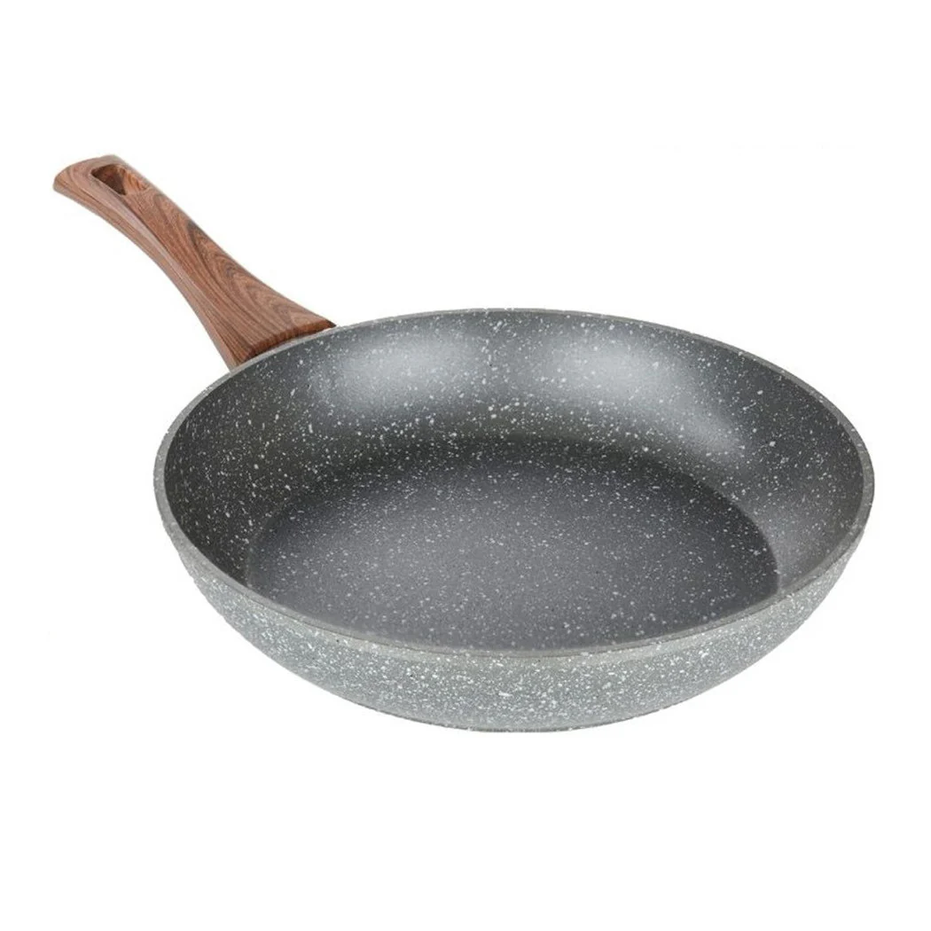 Pan de recubrimiento anti-resistente a los arañazos para la manija de madera de inducción de Ø 18 a 26 cm