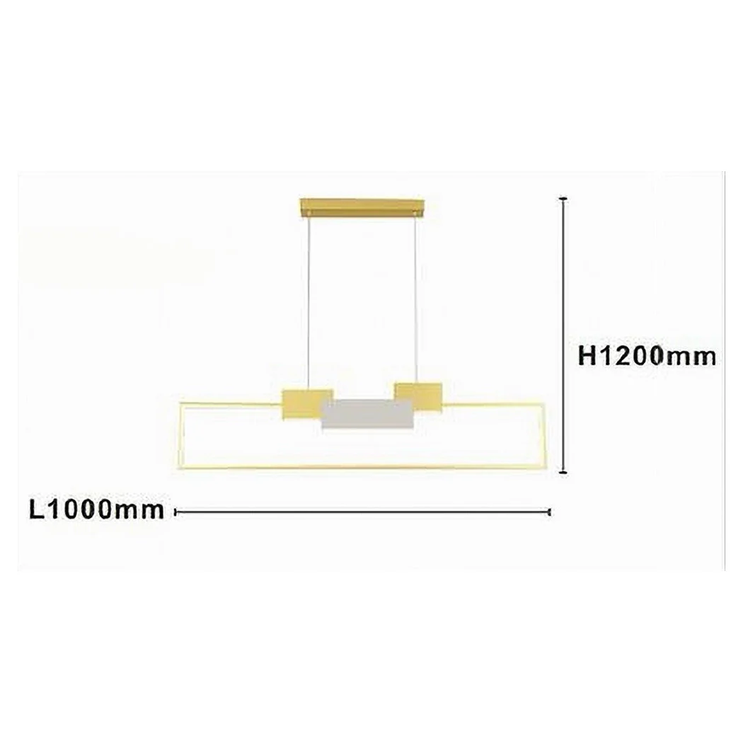 Lámpara de suspensión LED Rectangular 36W con control remoto Moderno Gold 71592