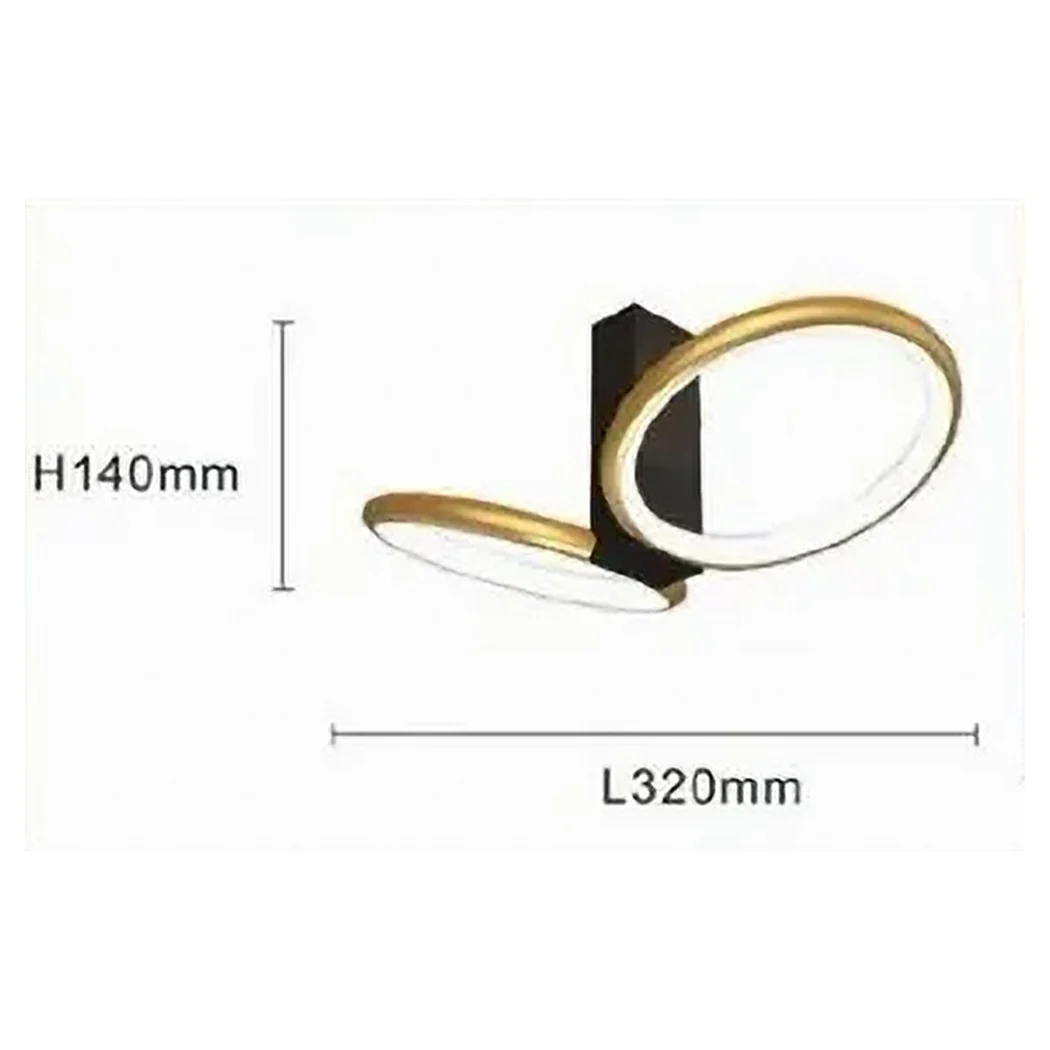 Luz del techo LED 22 W 2 llantas Lámpara de oro moderna Anillo doble 50544