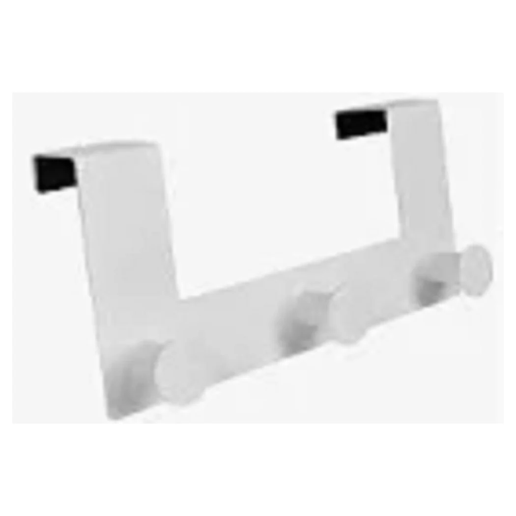 Rack de capa de puerta con 3 ganchos. 19.5X11.5 CM Ropa de toallas blancas 87780