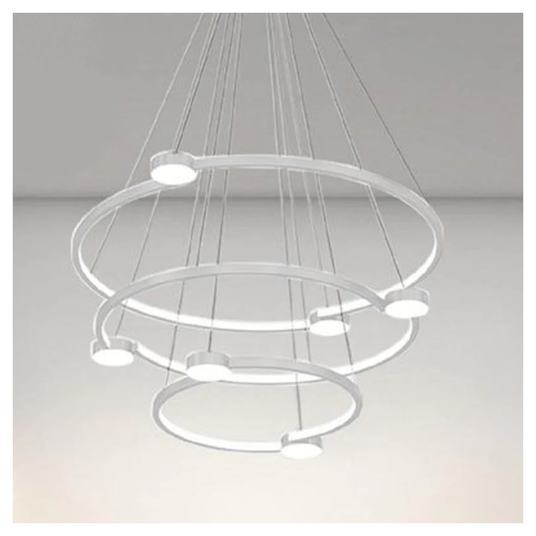 SOSPENSION LED RANGE 96W 3 CERCHI WITH TELECOMANDO DESIGN MODERN BIANCO 71132