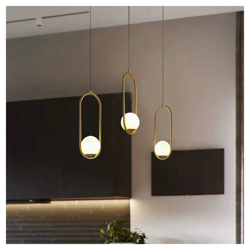 Lámpara de suspensión de oro ovalada con bola de vidrio E27 Minimal Minimal 32835