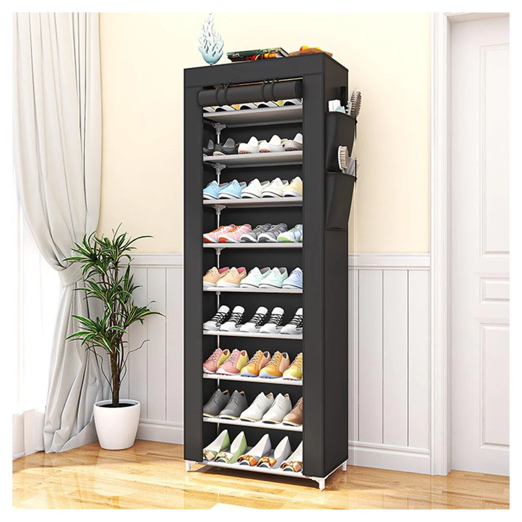 Tapa de zapatos de 10 plataformas de plataforma a prueba de polvo Organizador de la entrada de la entrada 58x30x158cm