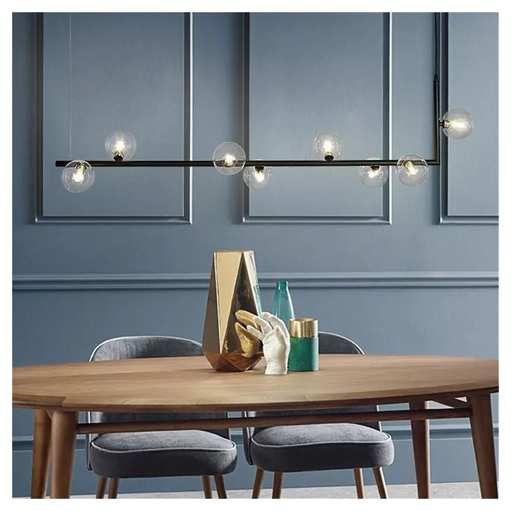 Araña 8 G9 Esferas en techo de metal en diseño moderno de metal negro 71621