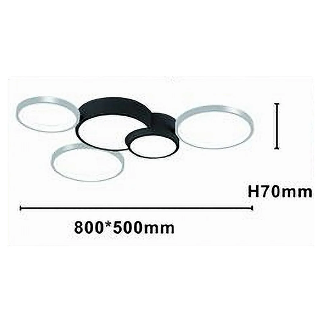 LED 48W Techo LED 5 llantas Silver Black Light Light Lámpara de techo 4000K 70975