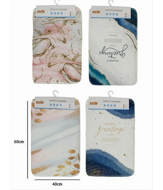 Alfombra antideslizante PVC para bañera Ducha de baño 70x37cm Efecto geométrico 59620