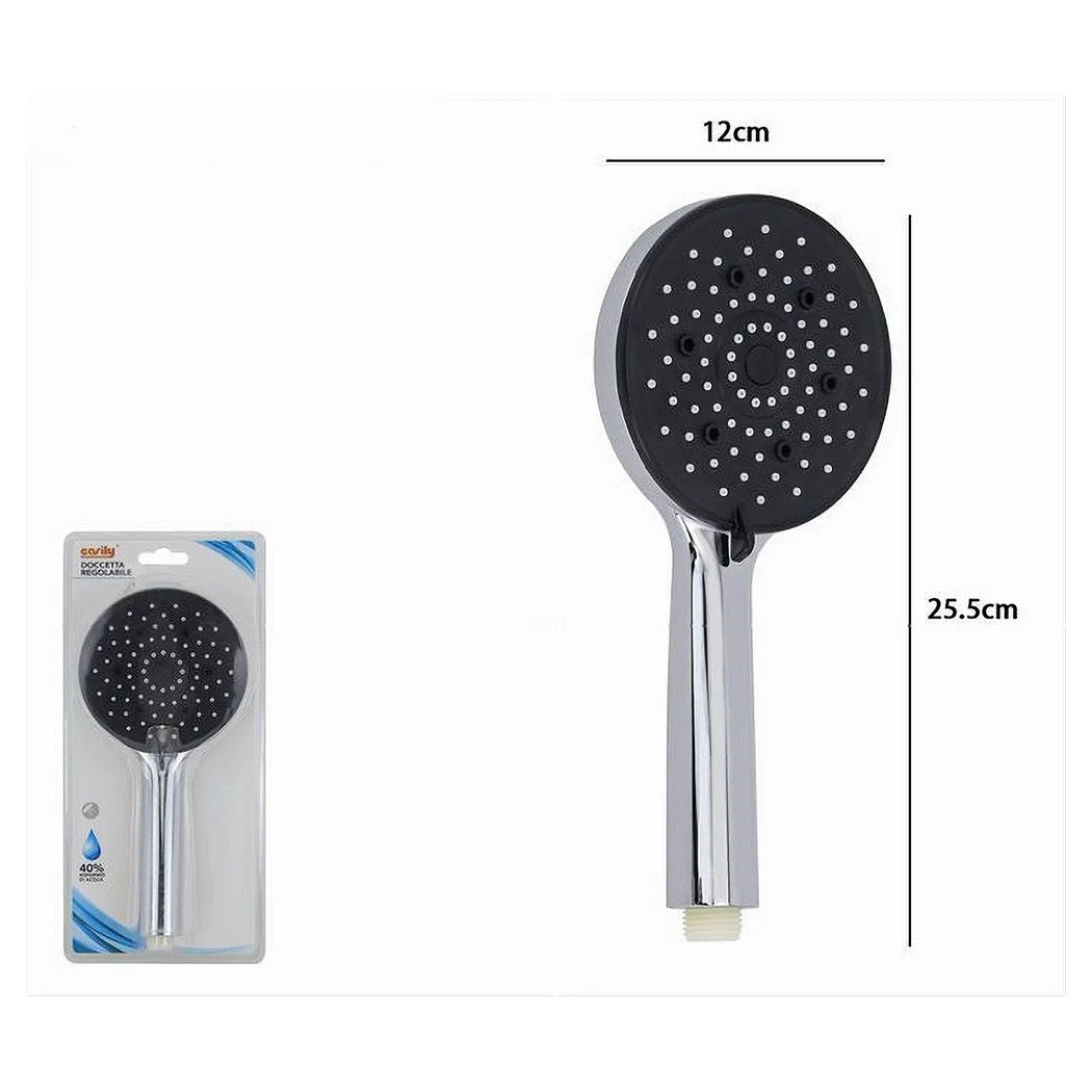 Cabeza de ducha de ducha 12 x 25.5 cm Ducha de mano multi-plegable ajustable redonda 87145