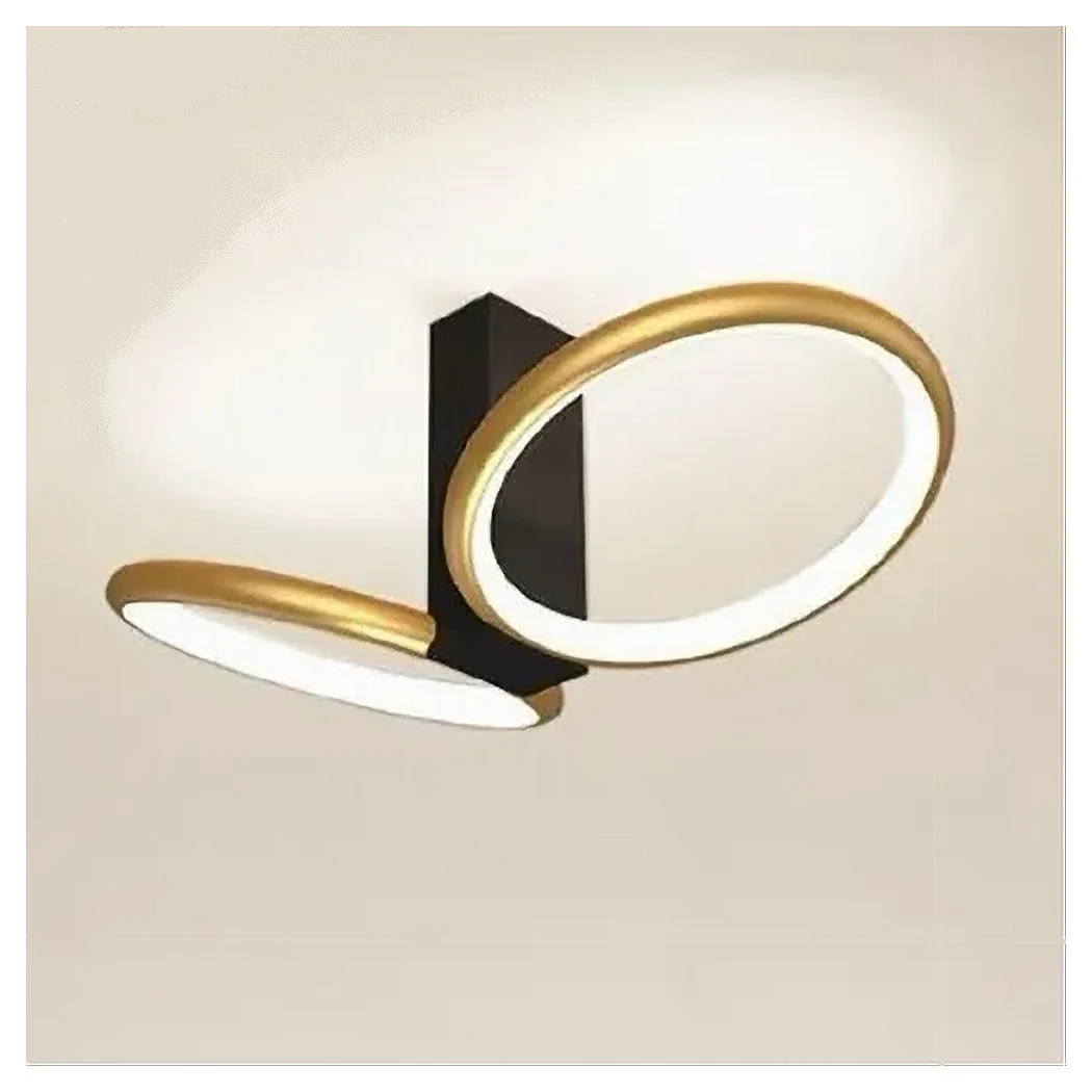 Luz del techo LED 22 W 2 llantas Lámpara de oro moderna Anillo doble 50544
