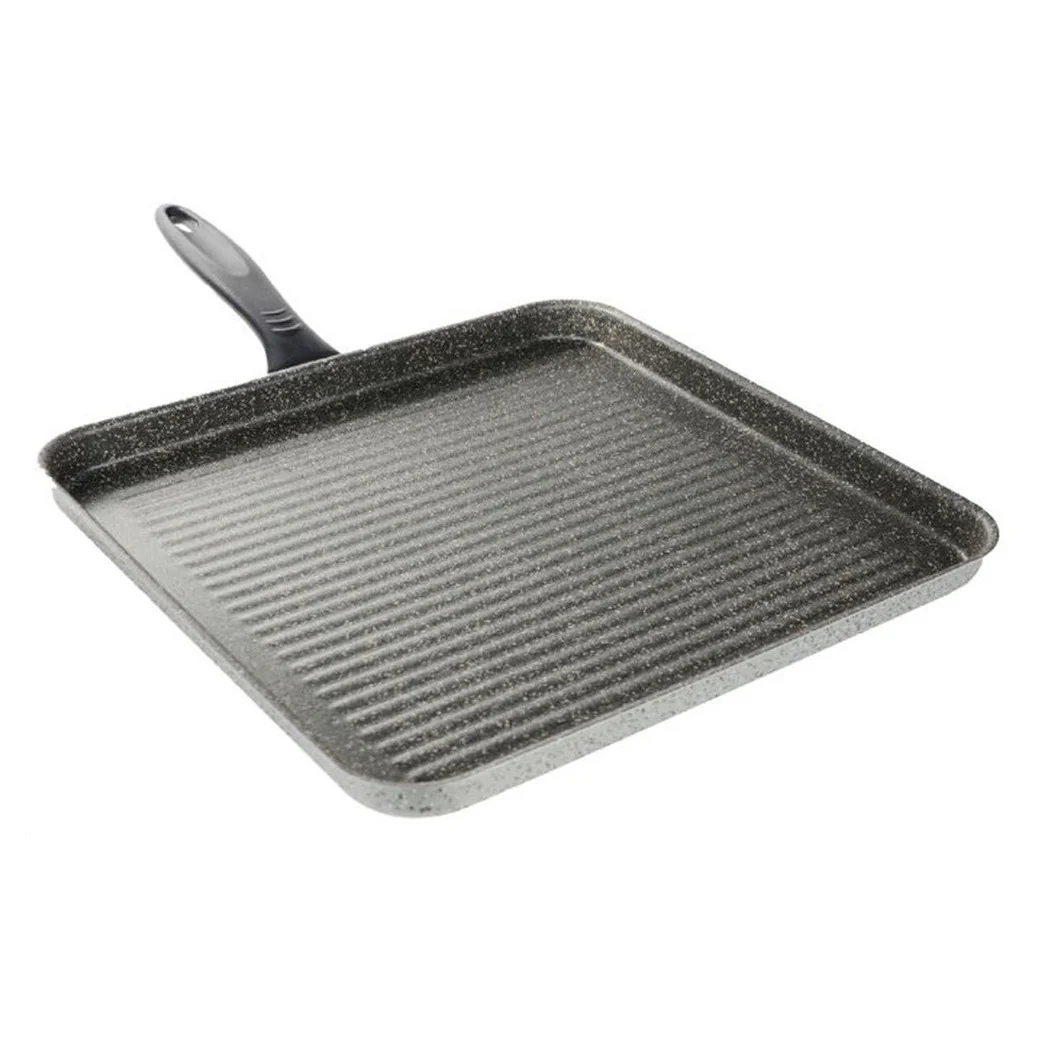 Silla cuadrada 31,5 cm Piedra antideslizante resistente a los rasguños con mango negro 041064m