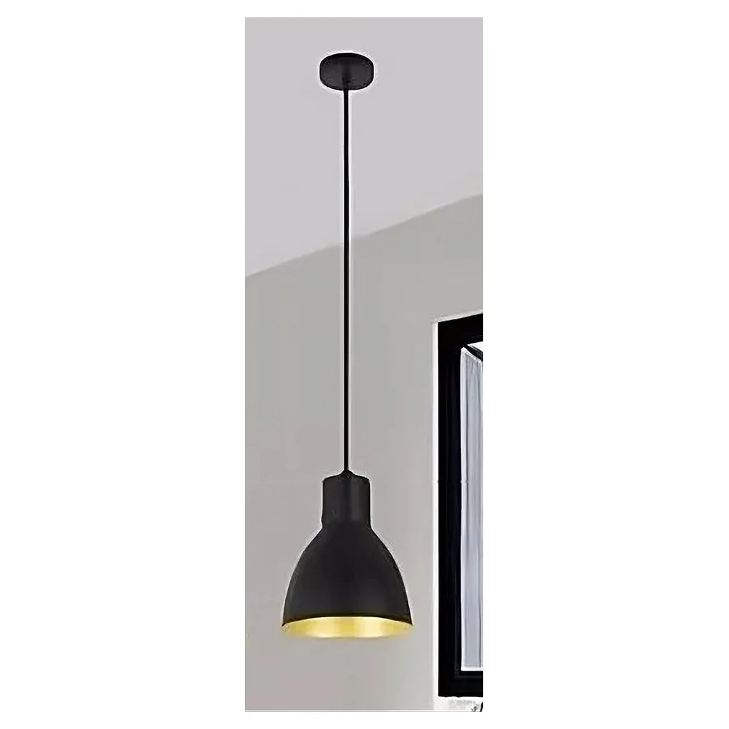 Colgante de araña E27 Hierro Contemporáneo Contemporáneo Pantalla de Pantalla Negro Bell Gold 33269