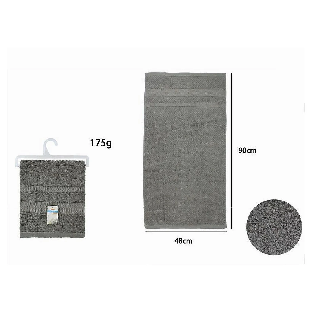Toalla facial en algodón suave 48 x 90 cm 175gr gris 79500