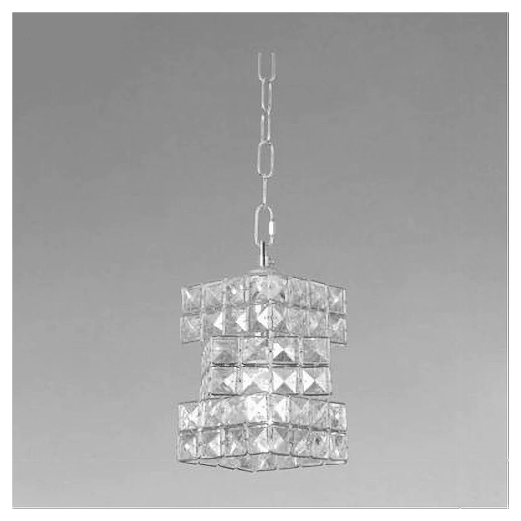 Araña suspendida rectangular trenzada con cristales de luz E27 Silver 32415