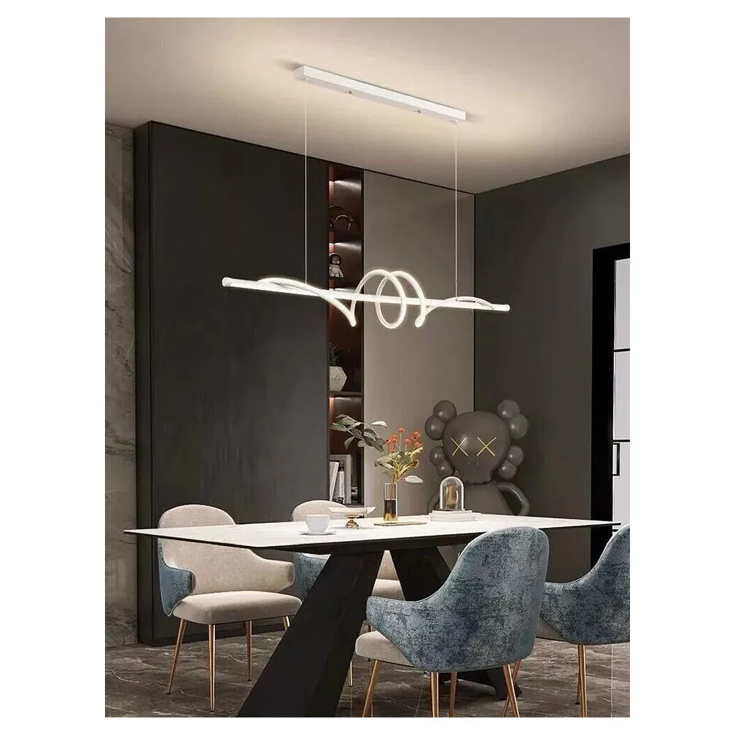 LED Lámpara suspendida 65W White Wavy Spiral Horizontal Vortex Light 3000K-6500K 01141