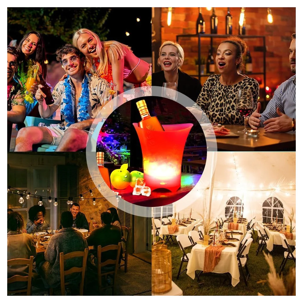 Cubo de hielo de 5LT LED 6 colores para enfriar fiestas a prueba de agua a prueba de agua