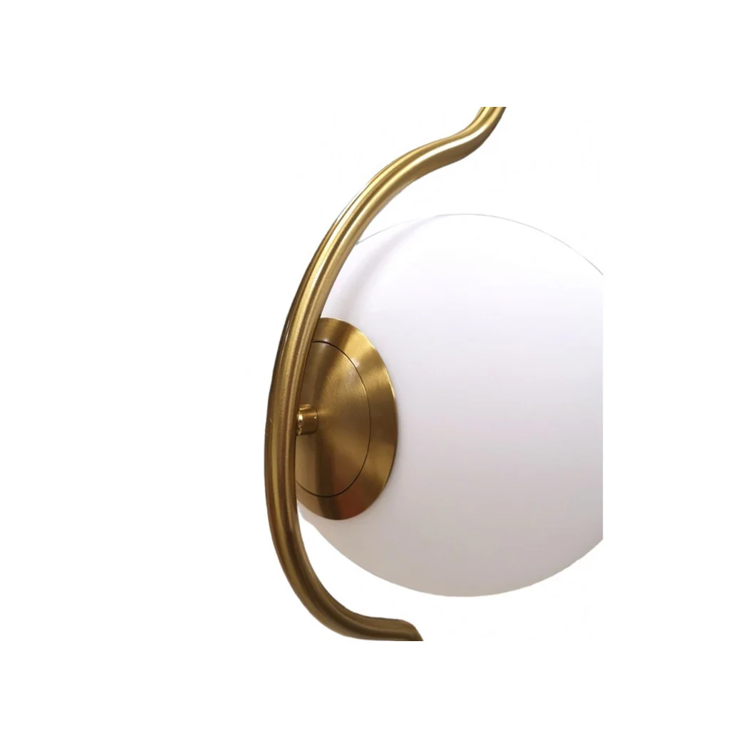 Lámpara de pie de oro con etiqueta de bola de cristal blanca E27 moderno diseño 33894