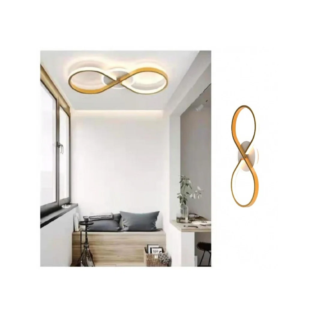 Moderno LED 22W Techo LED Forma trenzada Infinito Oro Natural Light 4000K 71316