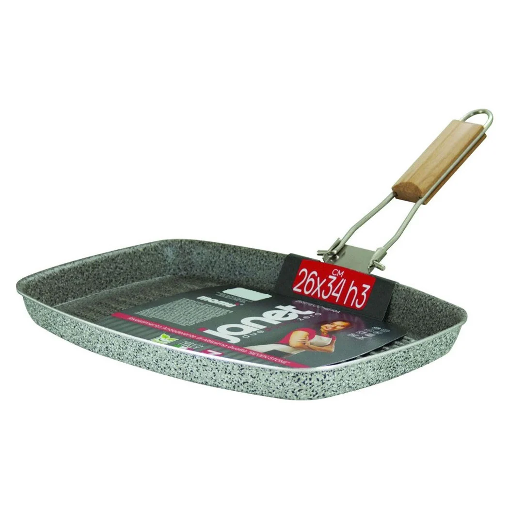 Parrilla rectangular 26x34xH3CM con recubrimiento anti-palo anti-resistente a los arañazos 025927m