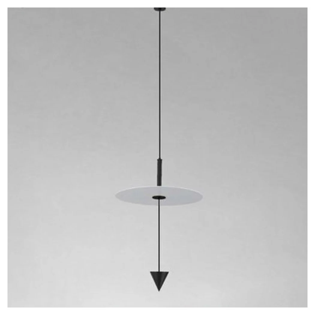 Colgante lámpara de araña 12W LED LED 6500k Disco blanco Ø23cm Cono negro 32009